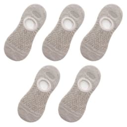 Qisin 5Pairs Women Silicone non-slip invisible Socks Summer Solid Color Mesh Ankle Boat Cotton Slipper No show Female Socks