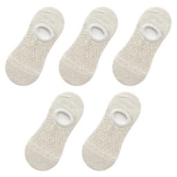 Qisin 5Pairs Women Silicone non-slip invisible Socks Summer Solid Color Mesh Ankle Boat Cotton Slipper No show Female Socks