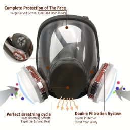 6800 Gas Mask Full Face Large Size Respirator Reusable Full Face Respirator Gas Paint Sprayer Chemical Wood Working Dust