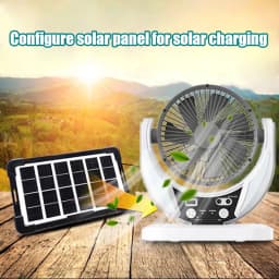 2pcs solar-powered multifunctional fan, LED emergency light bulb, USB charging, night light feature, can charge mobile phones