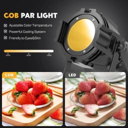 U'King 2PCS 80W Direct Broadcast Par Light Normal White+Warm White COB Wedding Performance Film Live Fill Light Stage Light