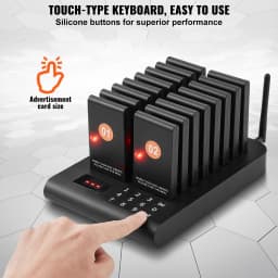 SucceBuy Restaurant Pager System Wireless Range Lineup Waiting Queue Signal Guest Customer Calling Beepers w/Vibration &Flashing