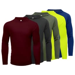 5pcs Men's T-shirt Sports Long Sleeved Shirts Hooded Solid Color Breathable Casual Shirt Suitable for Running And Fitness