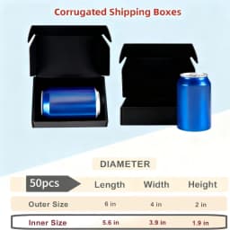 50pcs 6x4x2 Inches Small Shipping Boxes,Black Mailer Corrugated Cardboard Boxes for Shipping Packaging Mailing Products