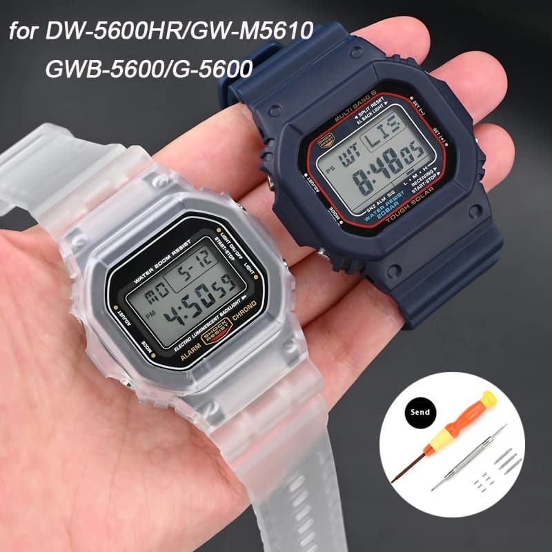 Case + Strap for Casio G-SHOCK DW-5600 GW-M5610 G-5000 GWB-5600 Replace Matte Resin Rubber Band Bracelet Bezel Watch Accessories