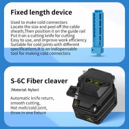 Fiber Optic Tool Kit With S-6C Fiber Cleaver Optical Power Meter(OPM) 15mw Visual Fault Locator(VFL) Fiber Stripper FTTH Tools