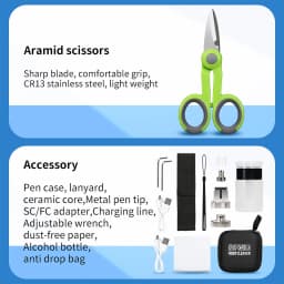 Fiber Optic Tool Kit With S-6C Fiber Cleaver Optical Power Meter(OPM) 15mw Visual Fault Locator(VFL) Fiber Stripper FTTH Tools