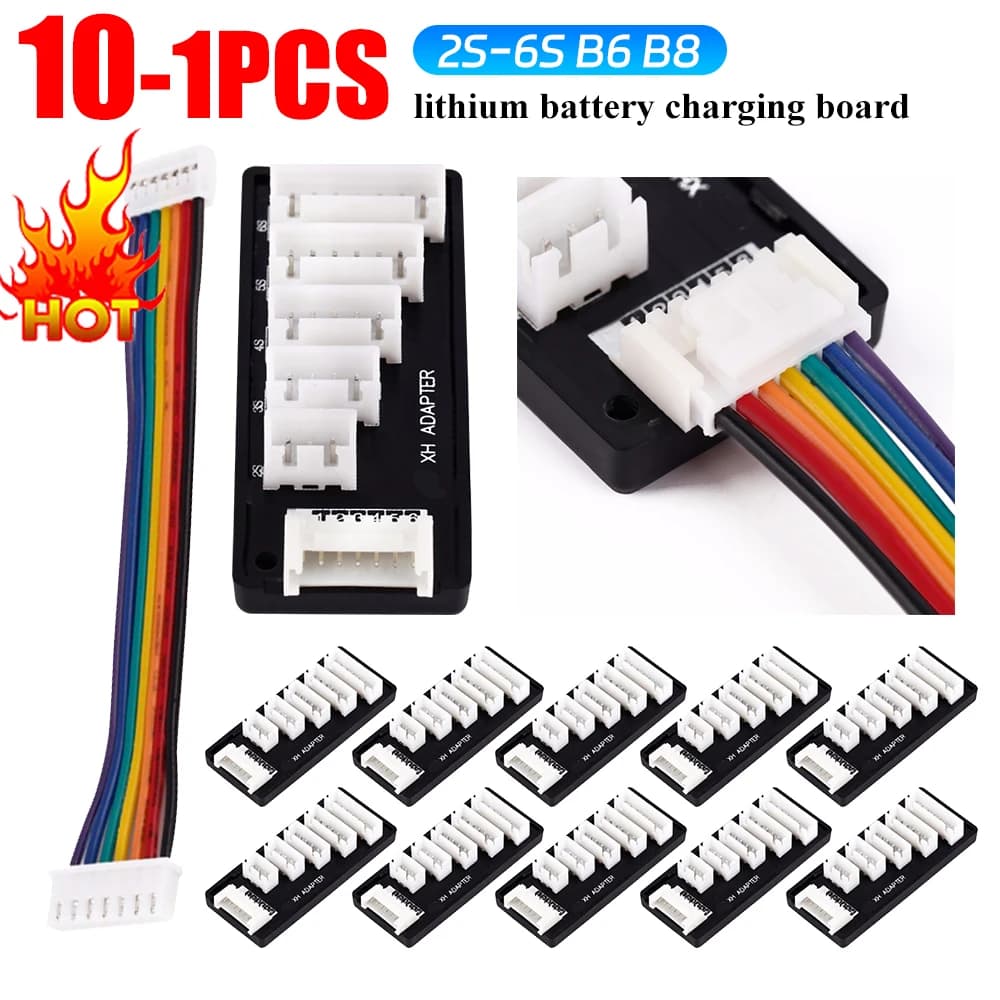 1-10PCS 1S/2S/3S/4S/5S/6S Lipo Battery Balance Charger Cable Lithium Battery Balanced Charger Expansion JST XH Adapter Board