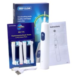 Smart Rotating Timing Electric Toothbrush, Rechargeable Rotary Toothbrush with 4 Heads, 5 Modes Setting Teeth Whitening Oral Car