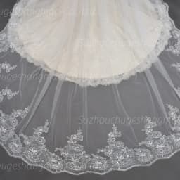 2026 Hot Sell Wedding Veil Long Bridal Veils Lace Appliques Soft Net Cathedral Veil Beautiful