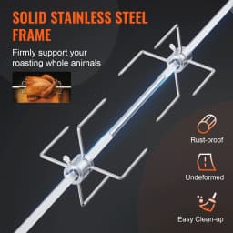 SucceBuy 39-56inch Universal Grill Rotisserie Kit for Grills Electric BBQ Grill w/Motor Stainless Steel Automatic Grilling Kit