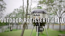 SucceBuy 39-56inch Universal Grill Rotisserie Kit for Grills Electric BBQ Grill w/Motor Stainless Steel Automatic Grilling Kit
