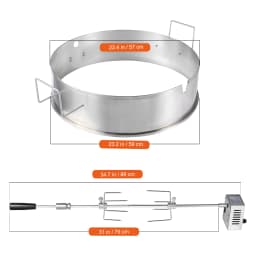 SucceBuy 39-56inch Universal Grill Rotisserie Kit for Grills Electric BBQ Grill w/Motor Stainless Steel Automatic Grilling Kit