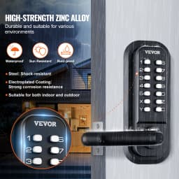 SucceBuy Mechanical Keyless Entry Door Lock Single/Double -Sided 14 Digit Keypad and Handle Embedded
