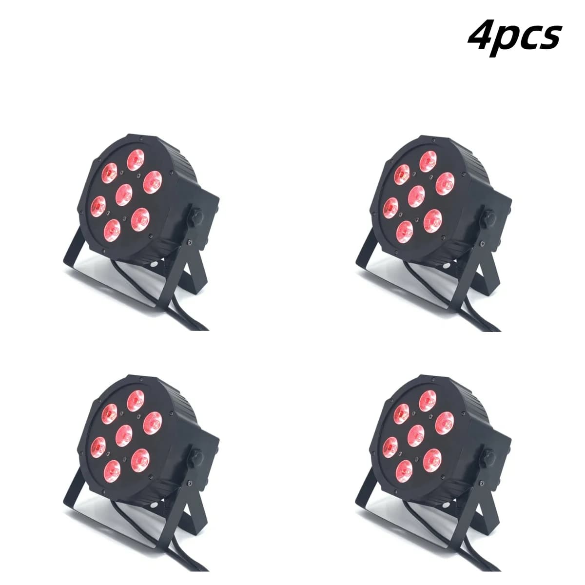 4PCS 7x18W LED Flat SlimPar RGBWA UV Light 6in1 LED Wash DJ Light Stage Dmx512 Stage Lighting