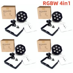 4PCS 7x18W LED Flat SlimPar RGBWA UV Light 6in1 LED Wash DJ Light Stage Dmx512 Stage Lighting