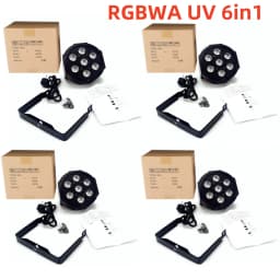 4PCS 7x18W LED Flat SlimPar RGBWA UV Light 6in1 LED Wash DJ Light Stage Dmx512 Stage Lighting