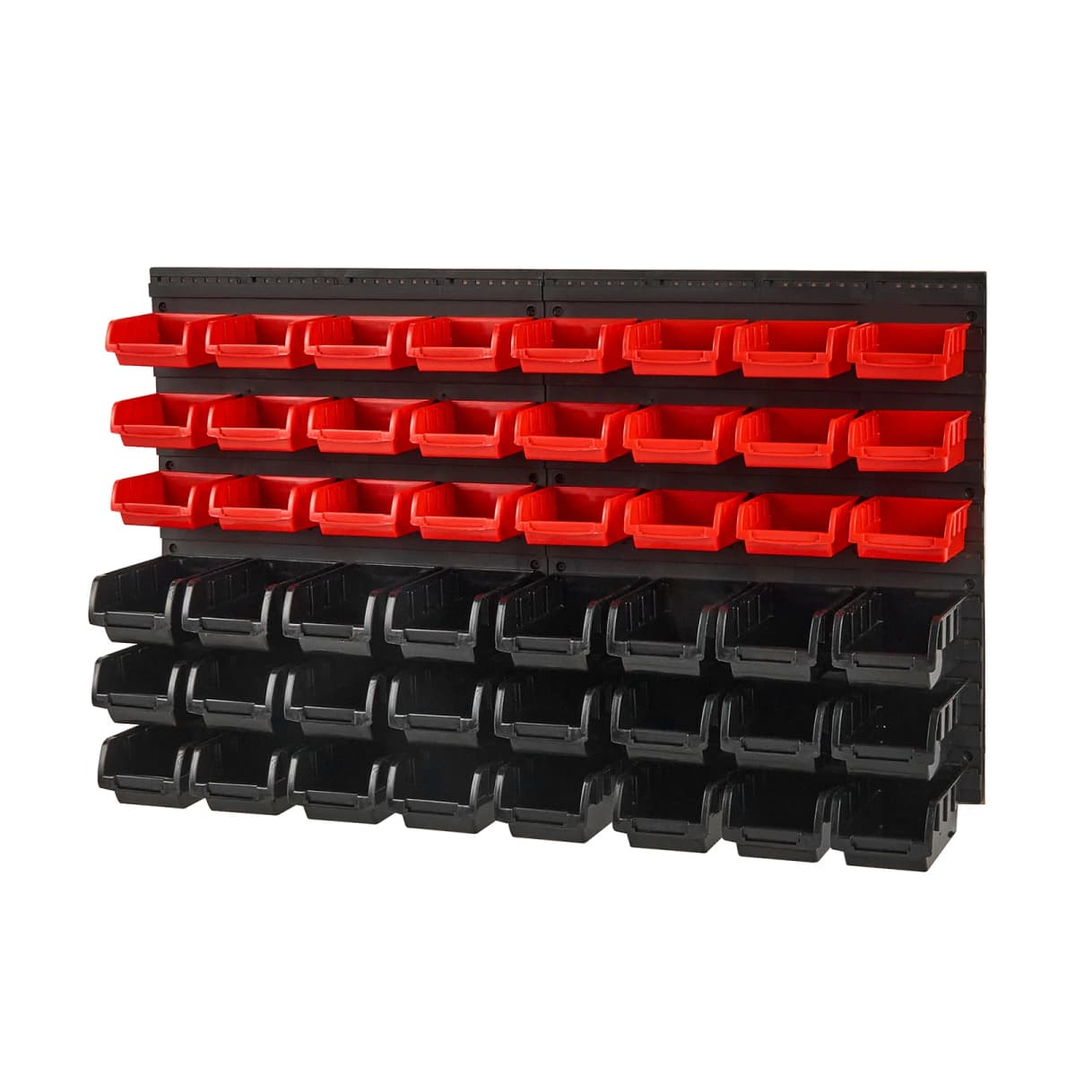 SucceBuy 48pcs Parts Storage Bins Wall Mounted Garage Containers with Wall Panels Tool Organizer for Nuts Bolts Screws Nails