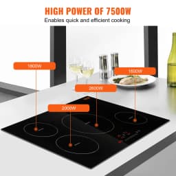 SucceBuy 4 Burners 30'' Electric Cooktop Induction Stove Top Built-in Magnetic Cooktop with 9 Heating Level Touch Screen Burner