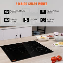 SucceBuy 4 Burners 30'' Electric Cooktop Induction Stove Top Built-in Magnetic Cooktop with 9 Heating Level Touch Screen Burner