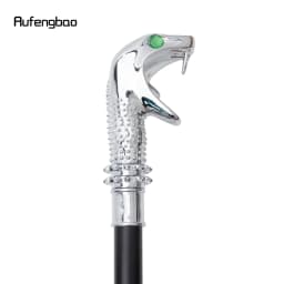 White Luxury Snake Cobra Green Eyes Fashion Walking Stick Party Decorative Walking Cane Elegant Crosier Knob Walking Stick 92cm