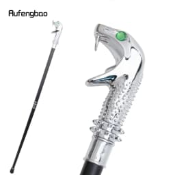 White Luxury Snake Cobra Green Eyes Fashion Walking Stick Party Decorative Walking Cane Elegant Crosier Knob Walking Stick 92cm