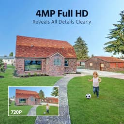 ANNKE 4MP CCTV Security System 4Ch Wireless NVR 7″ Monitor Motion Detection 2PCS Super HD Cameras Two-Way Audio IR Night Vision