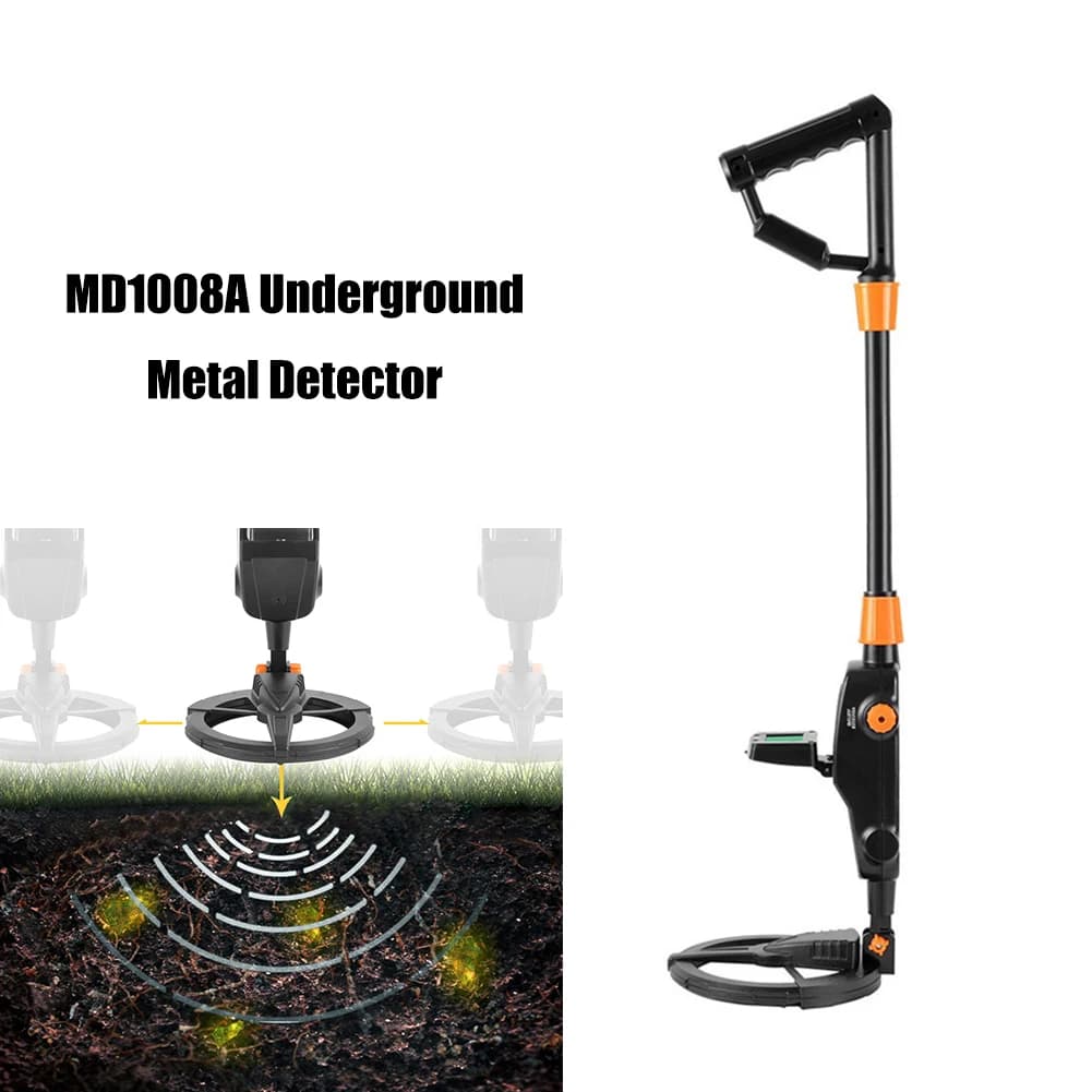 MD1008A DM3004A Underground Metal Detector Portable Adjustable Beep Alarm Gold Digger Waterproof Silver Search Seeker For Child