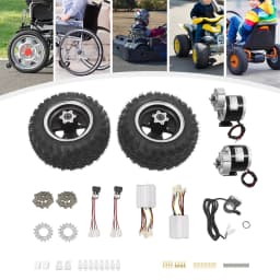 24V/250W 36V/350W Electric Scooter Conversion Kit 10" Dual Wheels Brush Gear Motor Drive Air Wheel w/Reverse Gear+Thumb Throttle