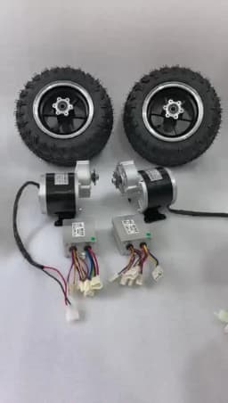 24V/250W 36V/350W Electric Scooter Conversion Kit 10" Dual Wheels Brush Gear Motor Drive Air Wheel w/Reverse Gear+Thumb Throttle