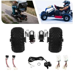 24V/250W 36V/350W Electric Scooter Conversion Kit 10" Dual Wheels Brush Gear Motor Drive Air Wheel w/Reverse Gear+Thumb Throttle