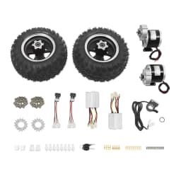 24V/250W 36V/350W Electric Scooter Conversion Kit 10" Dual Wheels Brush Gear Motor Drive Air Wheel w/Reverse Gear+Thumb Throttle