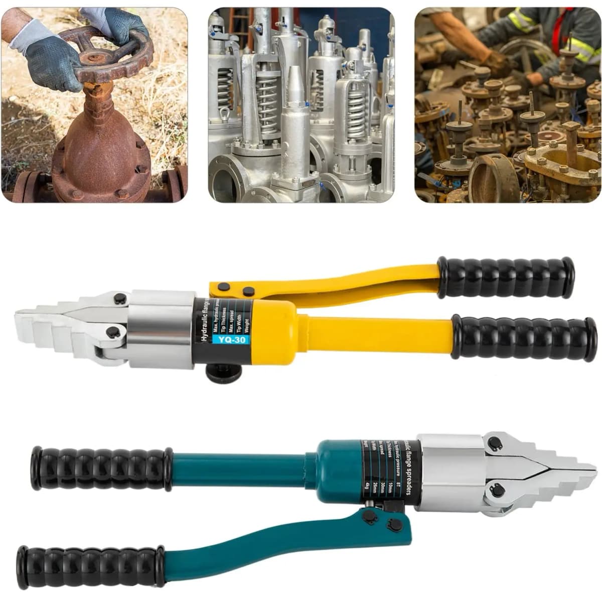 YQ-30 8T 30MM Portable Hydraulic Spreader Separator Kit Hand-held Integrated Manual Flange Dividing Tool Set Blue/Yellow