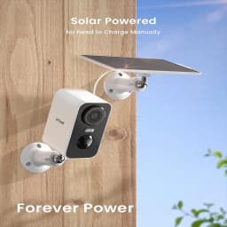 ieGeek 2K Telecamera di sicurezza solare senza fili all'aperto con visione notturna a colori, sistemi di telecamere CCTV a batte