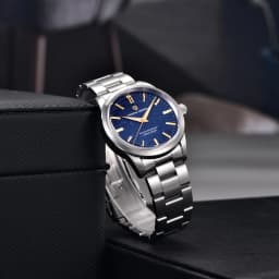 PAGANI DESIGN Men's 40mm Stainless Steel Quartz Watch, Blue Dial, Sapphire Crystal, VH31 Movement, 100m Water Resistant PD-1734