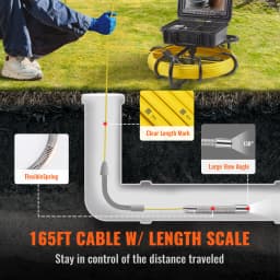 SucceBuy Sewer Camera with 512Hz Locator IP68 9" Pipeline Inspection Camera w/DVR Function w/12 Adjustable LED and 16 GB SD Card