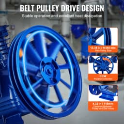SucceBuy 10HP Air Compressor Pump Head 90PSI 3-Cylinder Oil Lubricated Compressor Piston Head Dual Stage V-Type Air Compressor