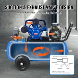 SucceBuy 10HP Air Compressor Pump Head 90PSI 3-Cylinder Oil Lubricated Compressor Piston Head Dual Stage V-Type Air Compressor