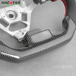 Carbon Fiber Steering Wheel Perforated Leather Fit For Nissan 350z 2003-2008 Flat Bottom Racing Wheel