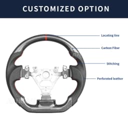 Carbon Fiber Steering Wheel Perforated Leather Fit For Nissan 350z 2003-2008 Flat Bottom Racing Wheel