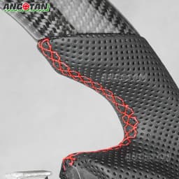 Carbon Fiber Steering Wheel Perforated Leather Fit For Nissan 350z 2003-2008 Flat Bottom Racing Wheel