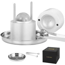 SucceBuy 60mm Ice Ball Press Maker Spherical Whiskey Tray Mould Bubble-Free Making Mold Crystal Ice Ball Box for Bar Cocktail