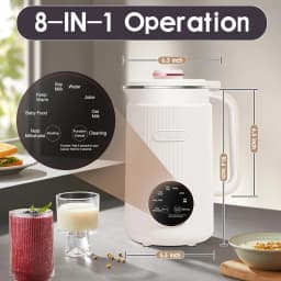8-in-1 Multifunctional Automatic Nut Milk Machine&Coffee Maker, 40oz Auto Self-Cleaning Delay Start, Keep Warm Boil