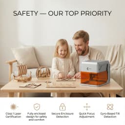 Carverall A1 Pro Laser Engraver Cutter with HD Camera, 7W/12W Diode Laser Machine, Class 1 Enclosed, 15000mm/min High Speed, 3-Level Height, WiFi App Control, for Wood Leather Metal Acrylic, Home DIY Small Business