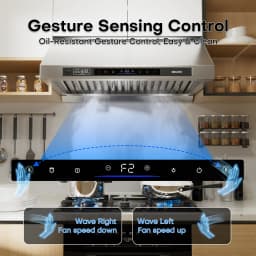 BRANO Under Cabinet Range Hood 30 Inch, 1200 CFM DC Motor Kitchen Hood with 6 Speeds Fan, Stainless Steel Ducted Vent Hood
