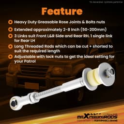 4x Front +Rear HD Sway Bar Extension Kit for Nissan Patrol GU Y61 2-8"inch Lift