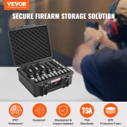 SucceBuy Hard Pistol Cases w/ Pre-cut PU Foam Lining Waterproof Dustproof Hard Gun Case for 1/2/5/6 Pistol Lockable Pistol Case