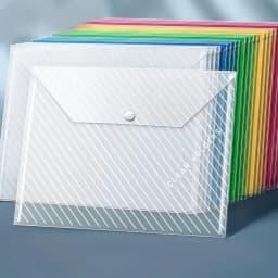 5 Foldable File Bags with Mixed Colors, Simple and Foldable, Transparent Folder, Suitable for Offices, Schools, and Homes