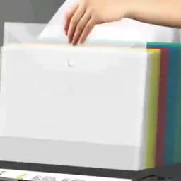 5 Foldable File Bags with Mixed Colors, Simple and Foldable, Transparent Folder, Suitable for Offices, Schools, and Homes