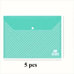 5 Foldable File Bags with Mixed Colors, Simple and Foldable, Transparent Folder, Suitable for Offices, Schools, and Homes